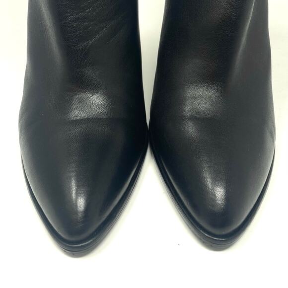 Stuart Weitzman Black Leather Pointed Toe Chunky Heel Booties Women's 9 $595 - Picture 5 of 10